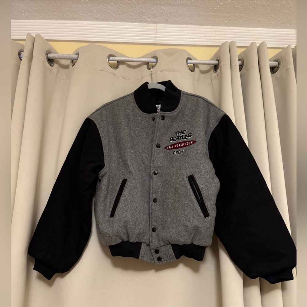 The Beatles Gray and Black Bomber Jacket